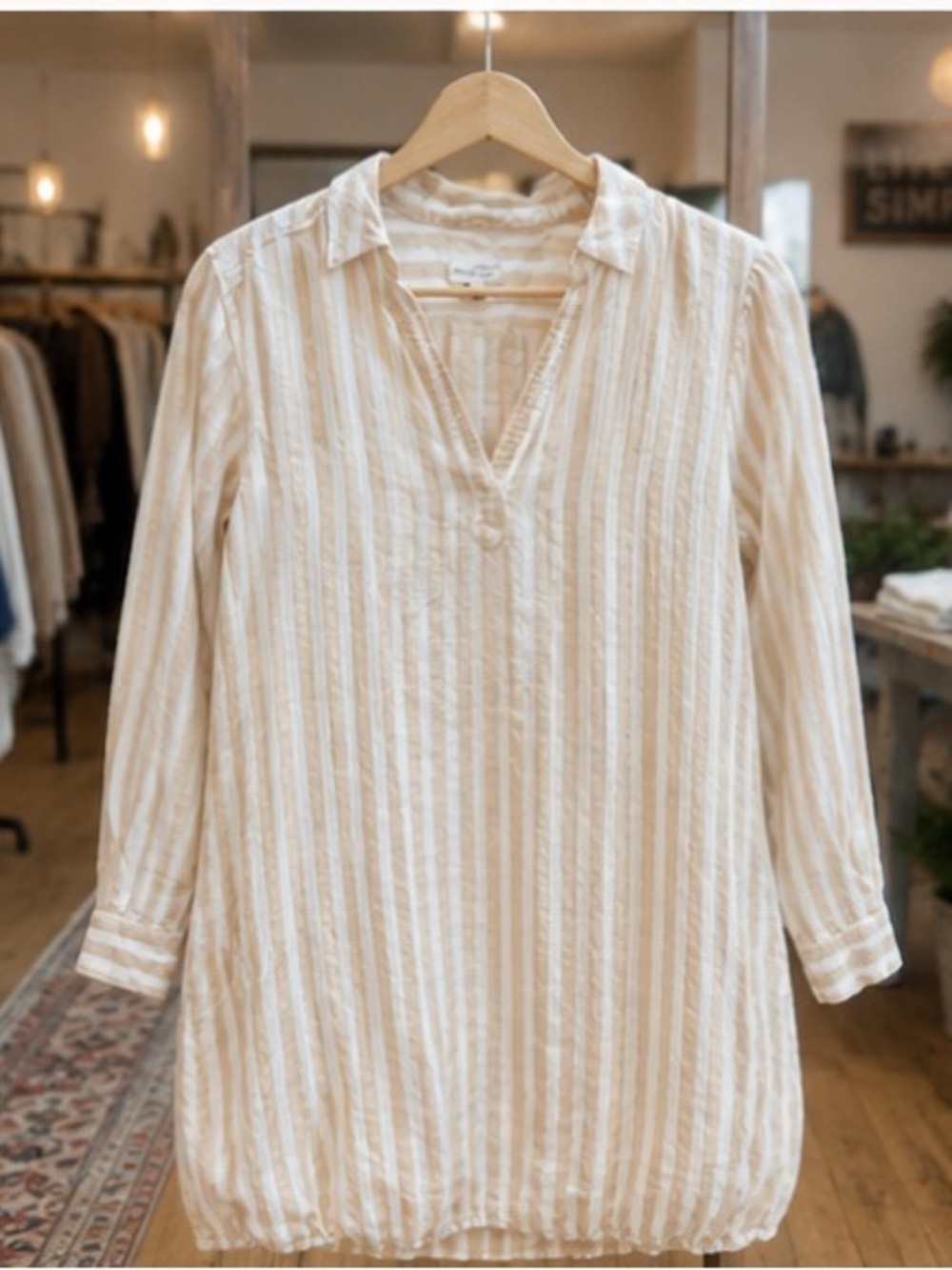 Universal Thread Beige Stripe Mini Dress Size S